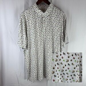 1764‎ Golf Men's XL Golf Polo Coconuts Beach Chairs Palms All Over Print